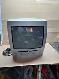 Televisão pequena 14" com leitor de DVD marca Schontech.