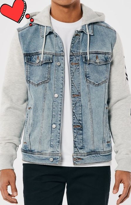Katana z kapturem Hollister XL by Abercrombie Kurtka Dżinsowa Bluza