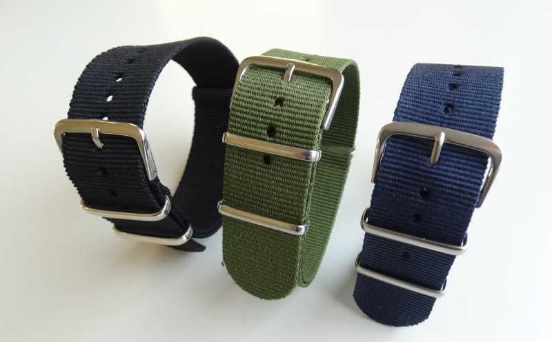Pasek do zegarkla NATO nylonowy 18mm 20mm 22mm komplet 2szt