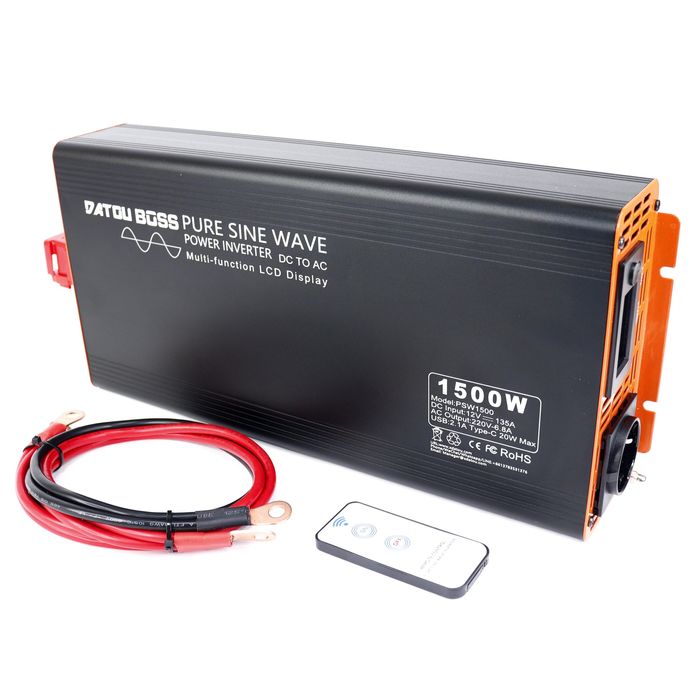 Інвертор 3000W чистий синус DatouBoss PSW1500 DC-AC з клемами 12V/220V