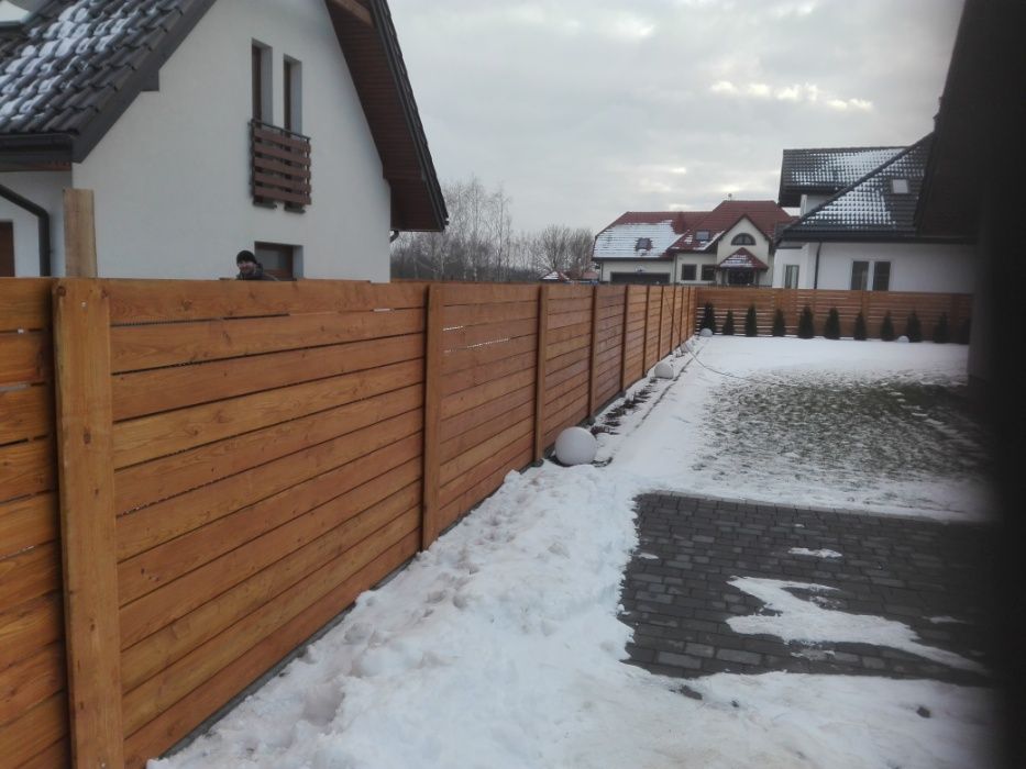 PŁOT, Ogrodzenie drewniane, MODRZEW