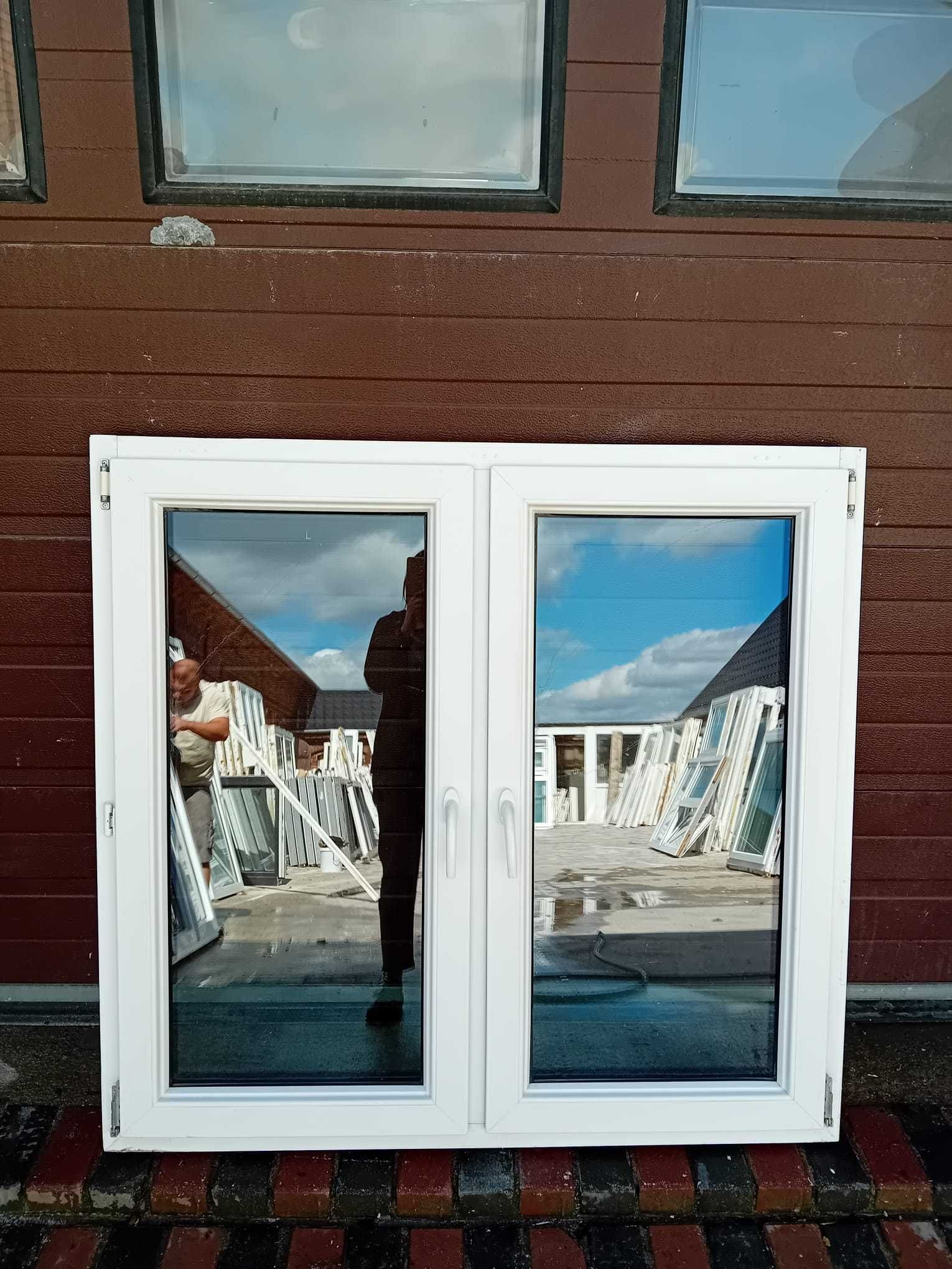 Okna białe dwuskrzydłowe 134×127 okna DOWÓZ CAŁY KRAJ