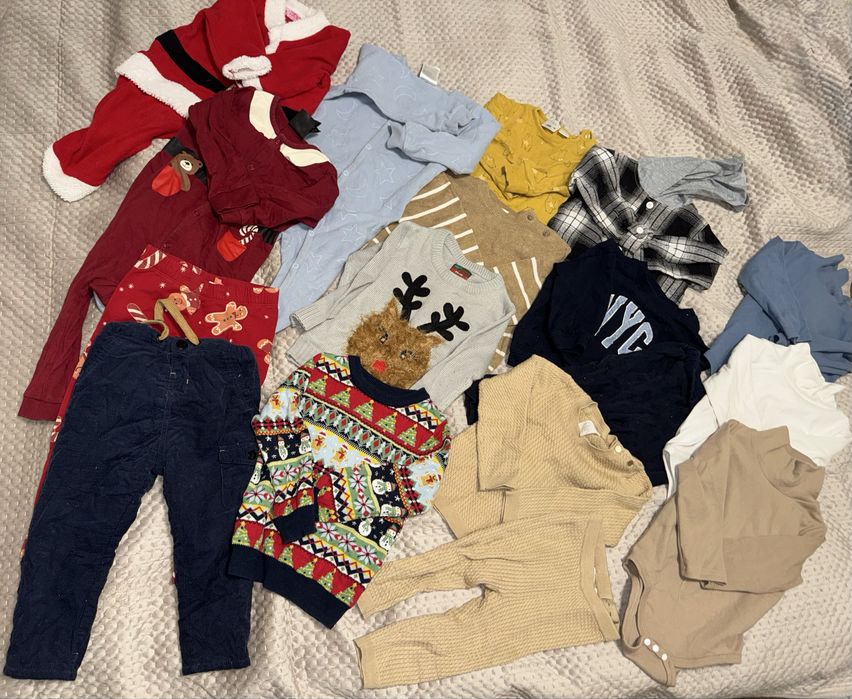 Paka ubrań chlopiecych zimowych swiatecznych 86