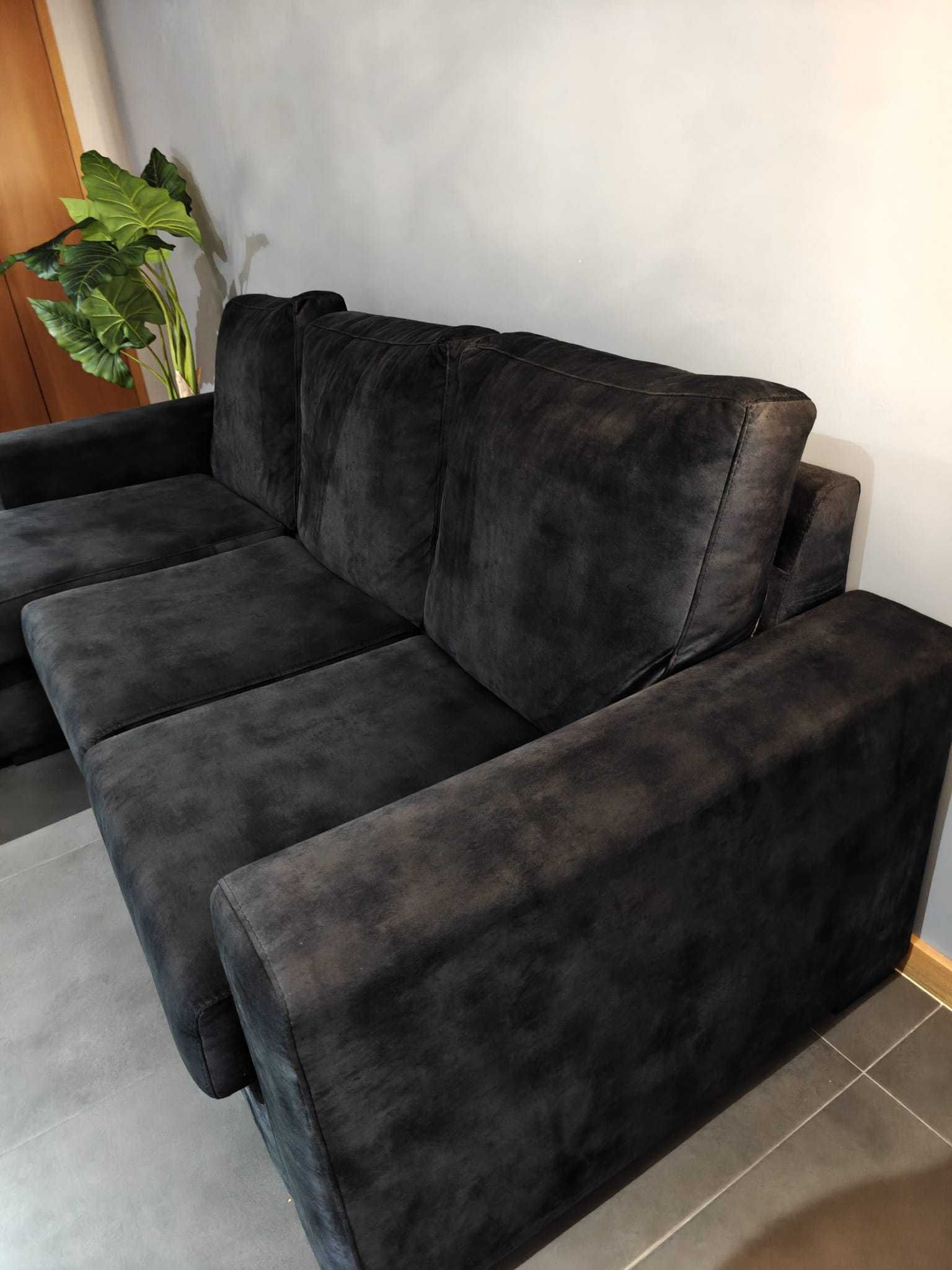 Sofá chaise longe cinza