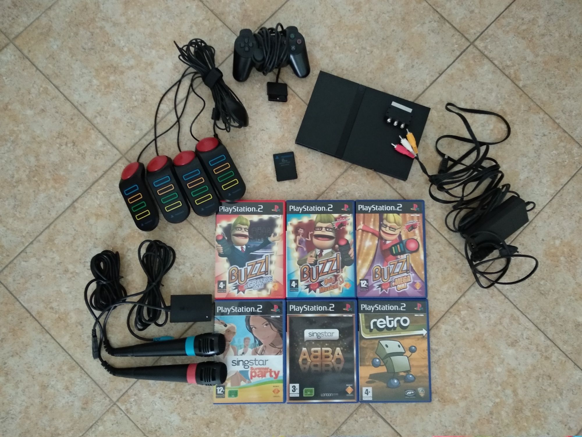 PS 2 com acessórios e jogos