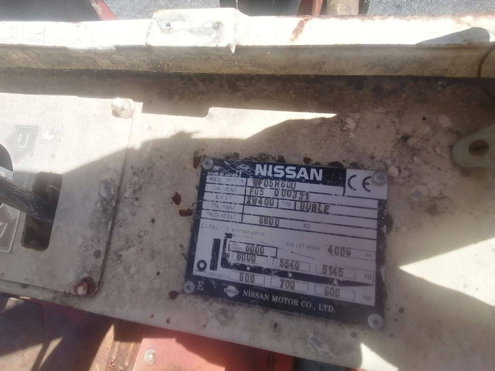Wózek widłowy nissan waga 8,6t