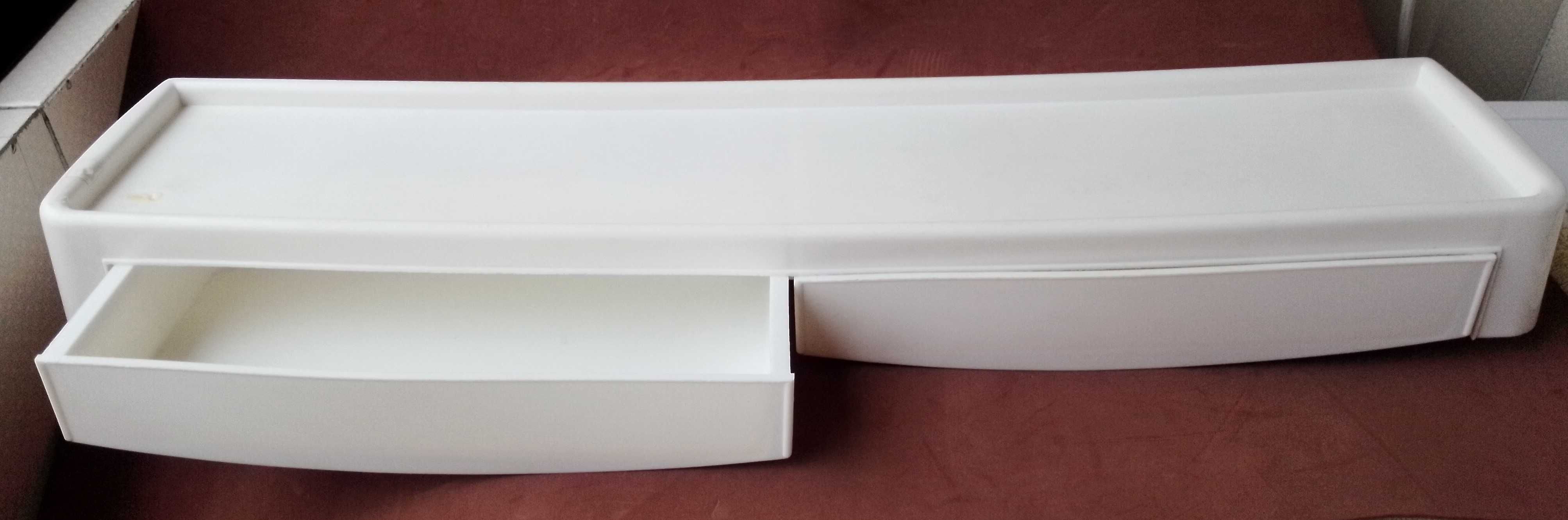 Prateleira com duas gavetas- WC– Plástico branco