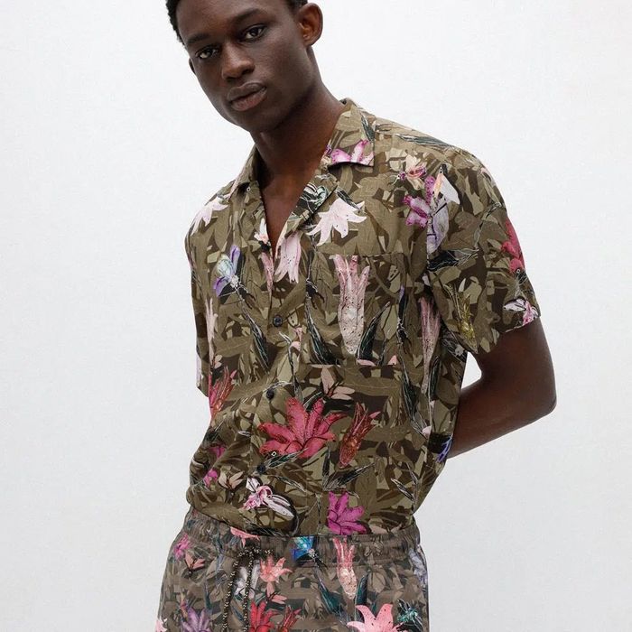 HUGO Boss сорочка чоловіча M квітковий принт Straight Fit