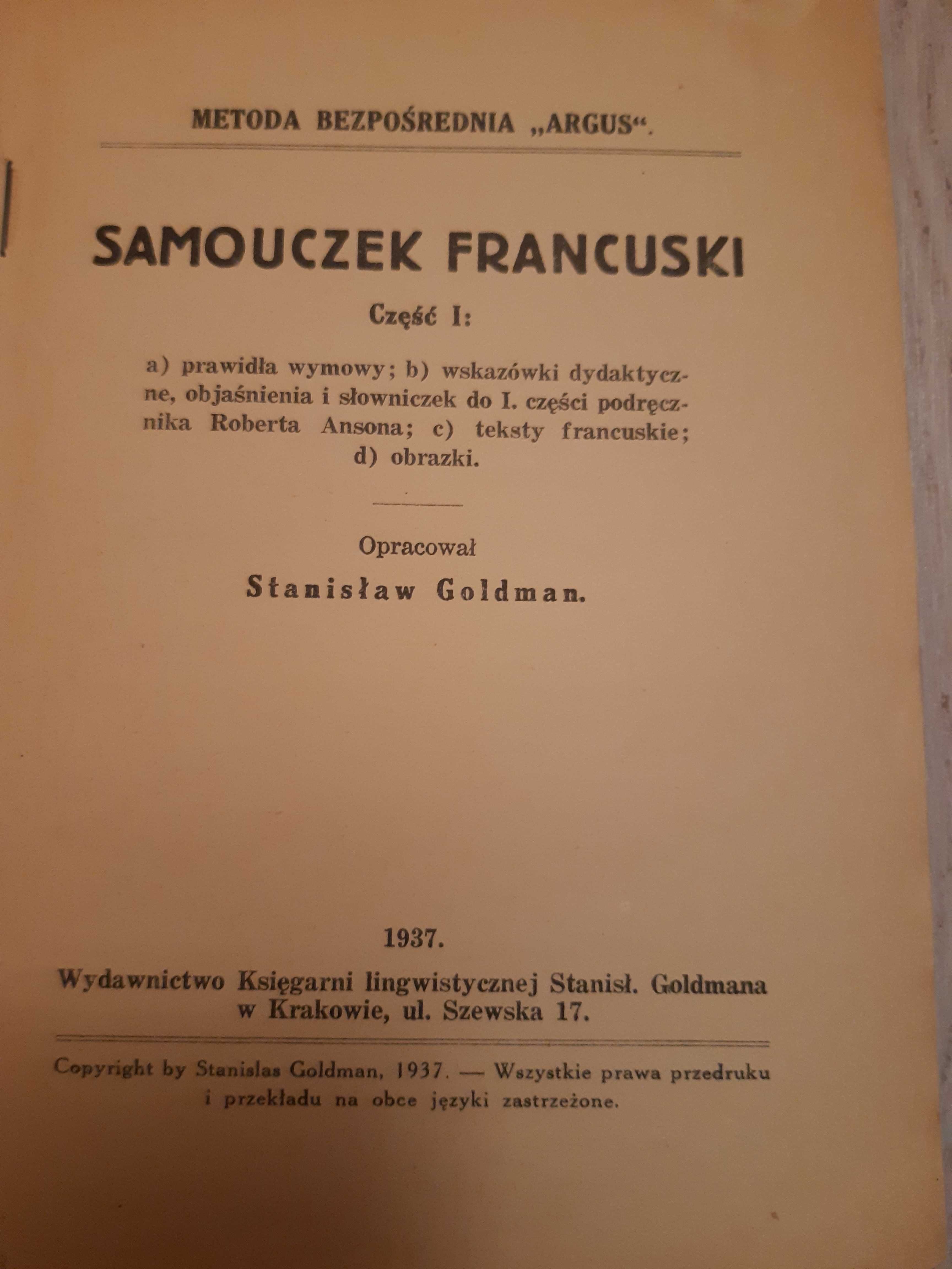 Unikat Samouczek francuski z 1937 roku