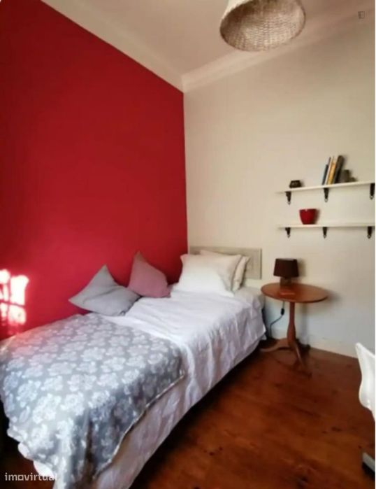 767024 - Quarto com cama de solteiro em casa...