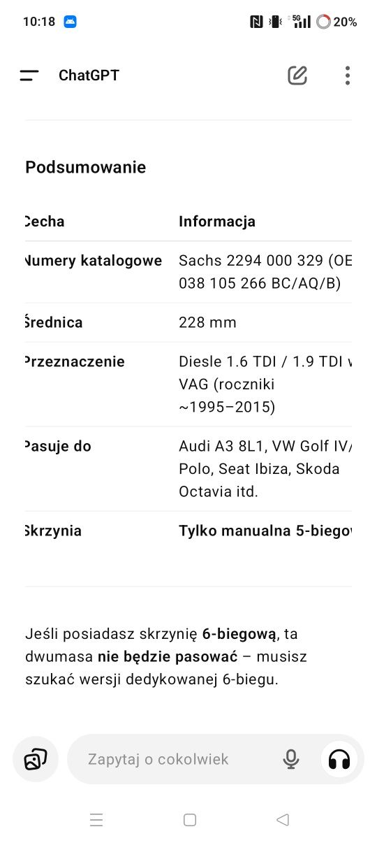 Koło dwumasowe DWUMASA SACHS 229.400.0329(8L1)