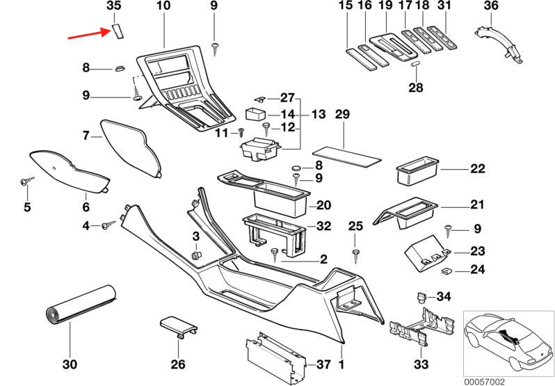 BMW E31 Osłona płyty konsoli środkowej lub instalacji mikrofonu