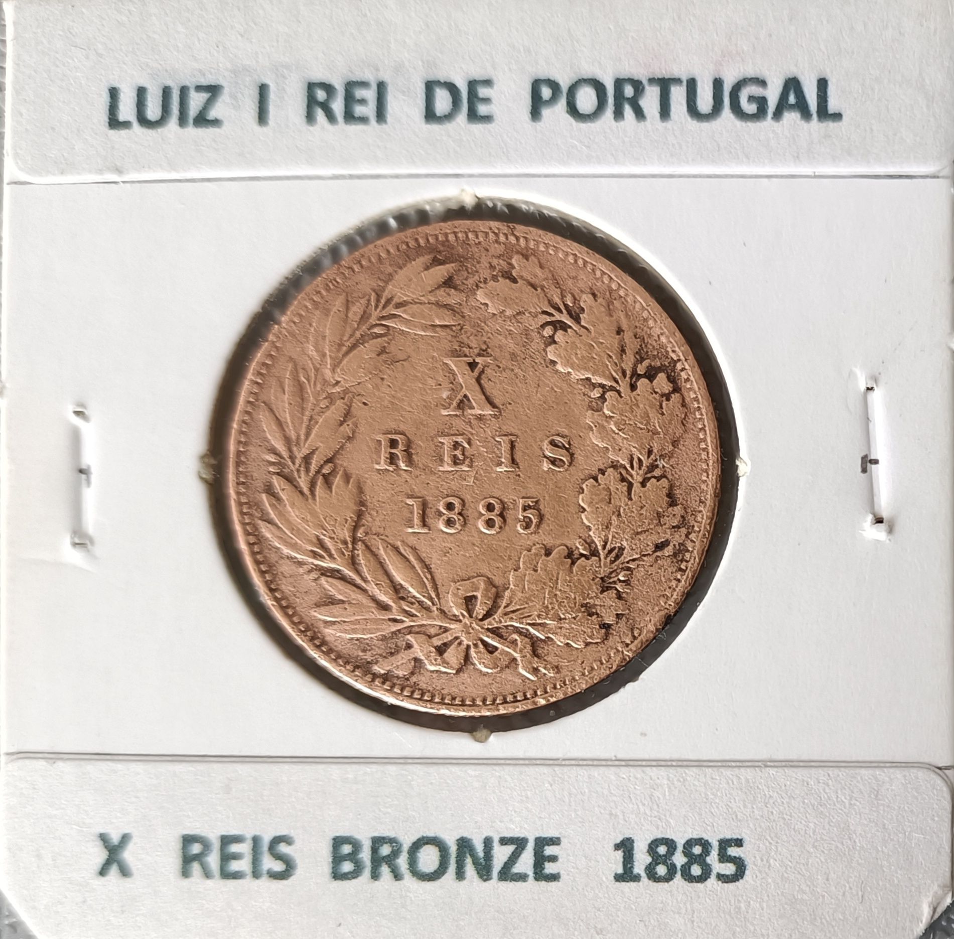 3 Moedas em Bronze de X réis do Monarca Português D. Luiz I