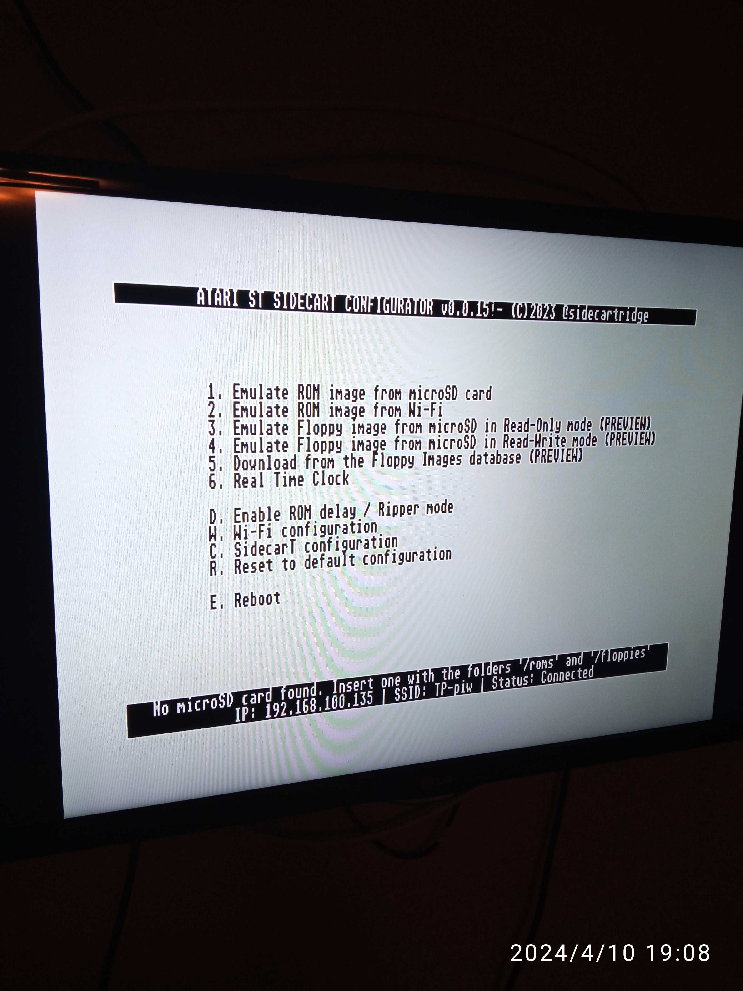 ATARI ST STE SidecarTridge cartridge, WIFI  , USB, GEMDRIVE sidecart