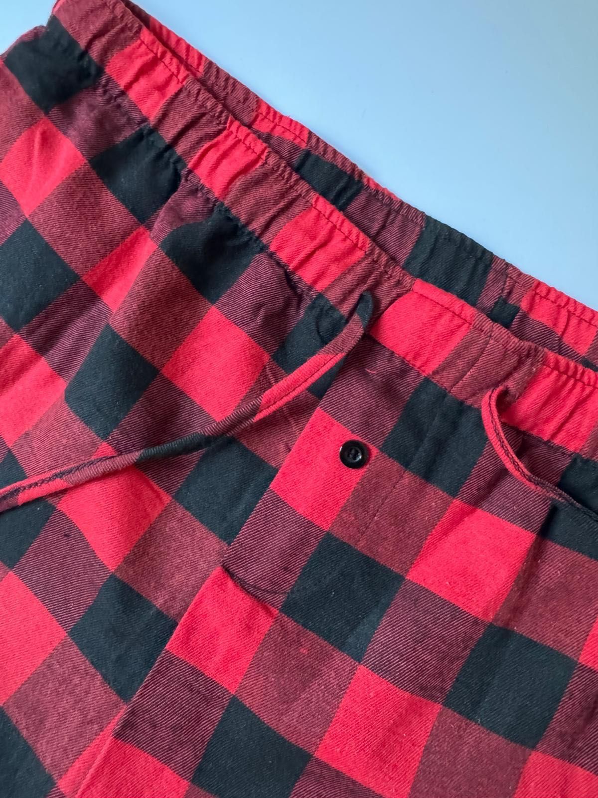Nowe spodnie męskie piżamowe długie w kratę czerwone XL