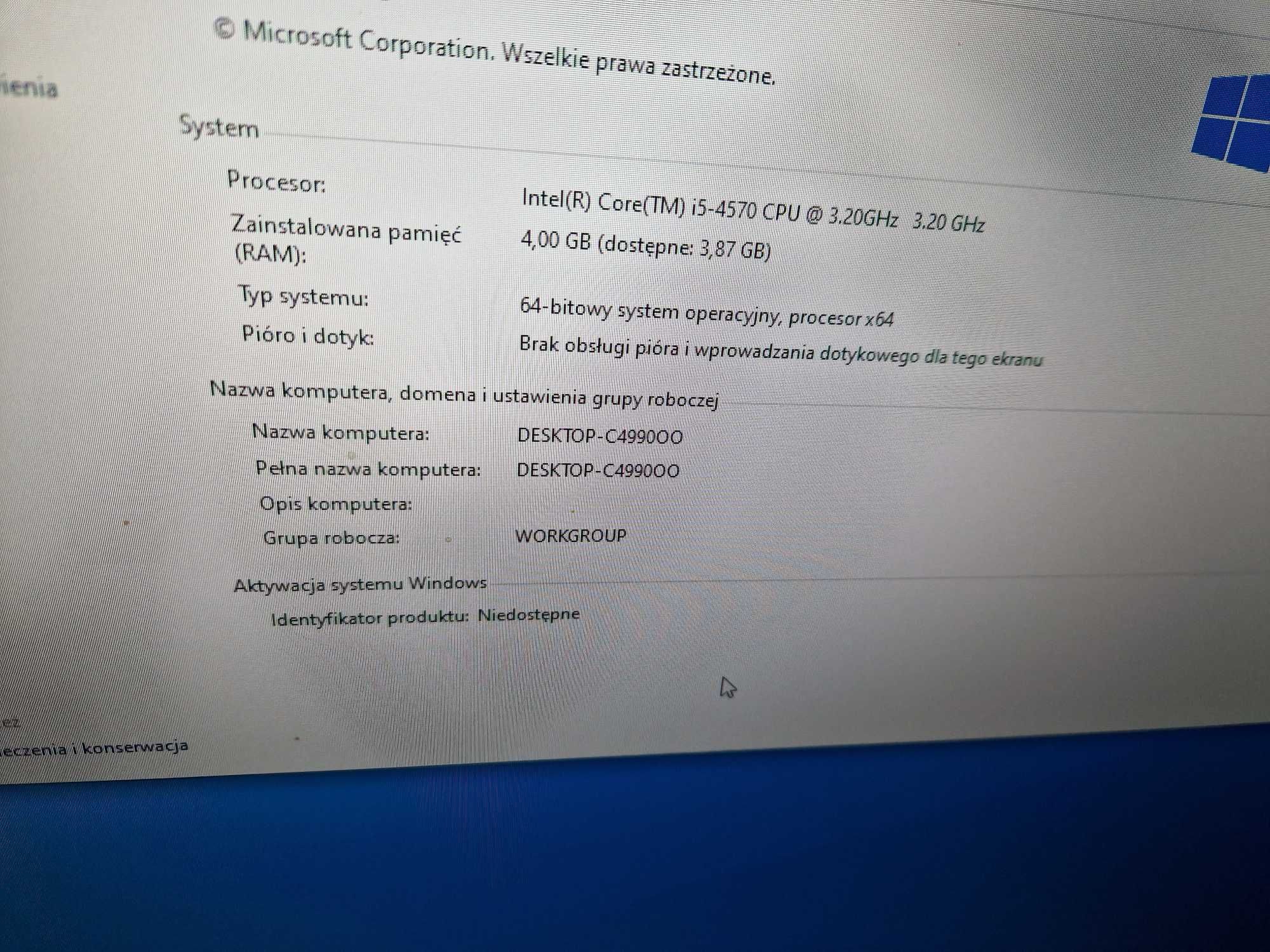Komputer stacjonarny i5-4570 4GB / 500GB (2714)