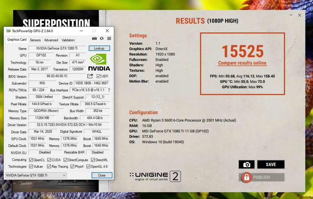 ігрова відеокарта GTX1080Ti 11GB 352bit MSI Armor OC. Trade-in