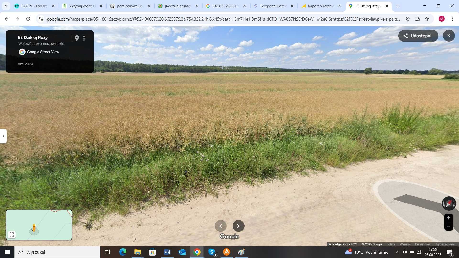Działka rolna/pole orne woj. mazowieckie
