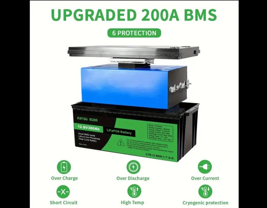 datouboss 12v 100 ah 120 ампер BMS бмс Літій залізо lifepo4 литий