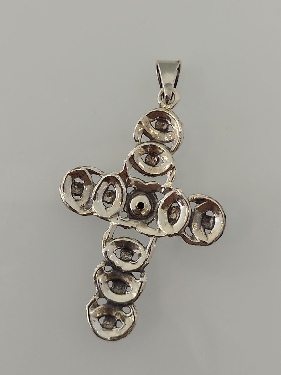 Medalha cruz em prata 835 e ouro 375
