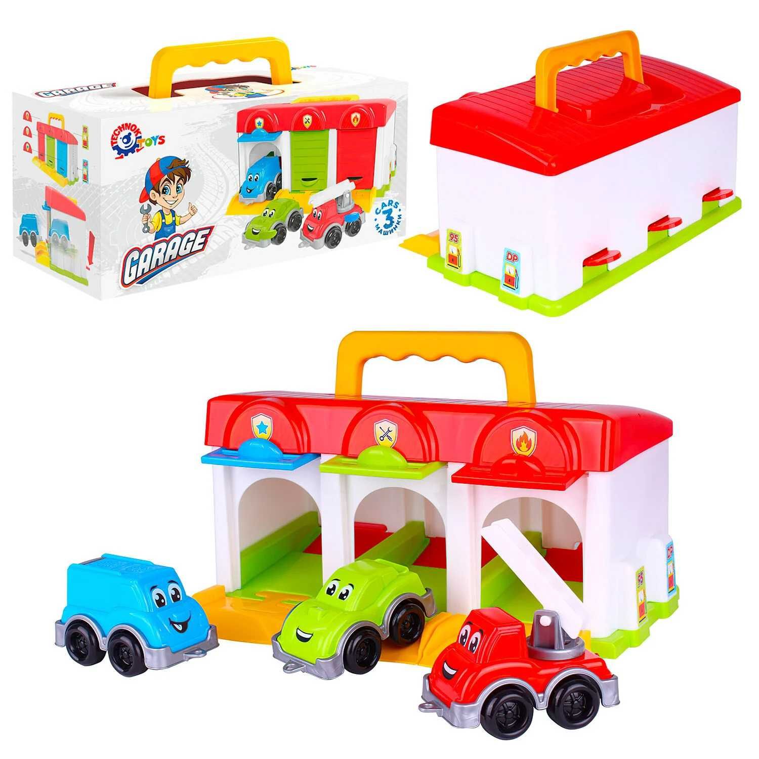 Гараж "Technok Toys" на 3 машинки 8416