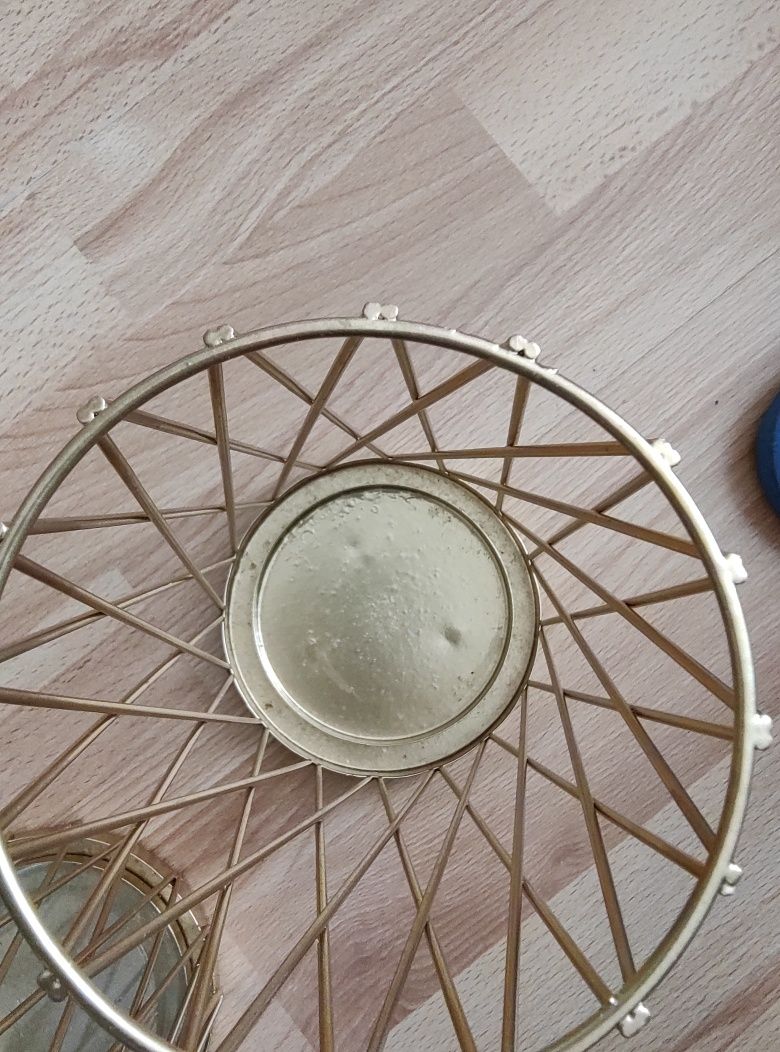 Zestaw świeczników złotych geometrycznych wesele dekoracja loftowe