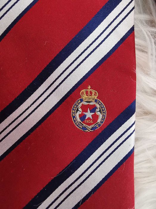 Krawat w pasy Wisła Kraków (jedwab)