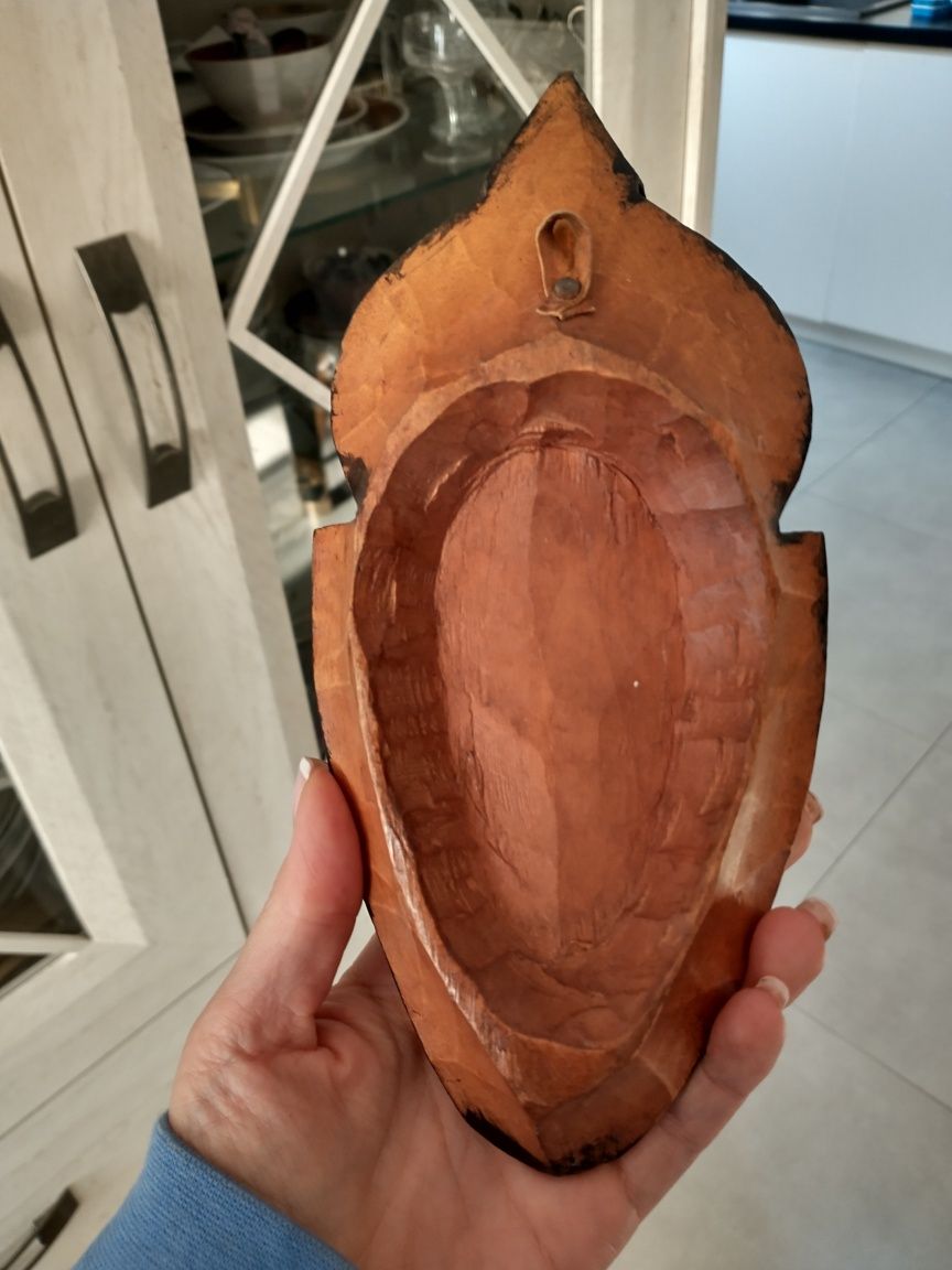 Drewniana rzeźba maska 22 x 12.