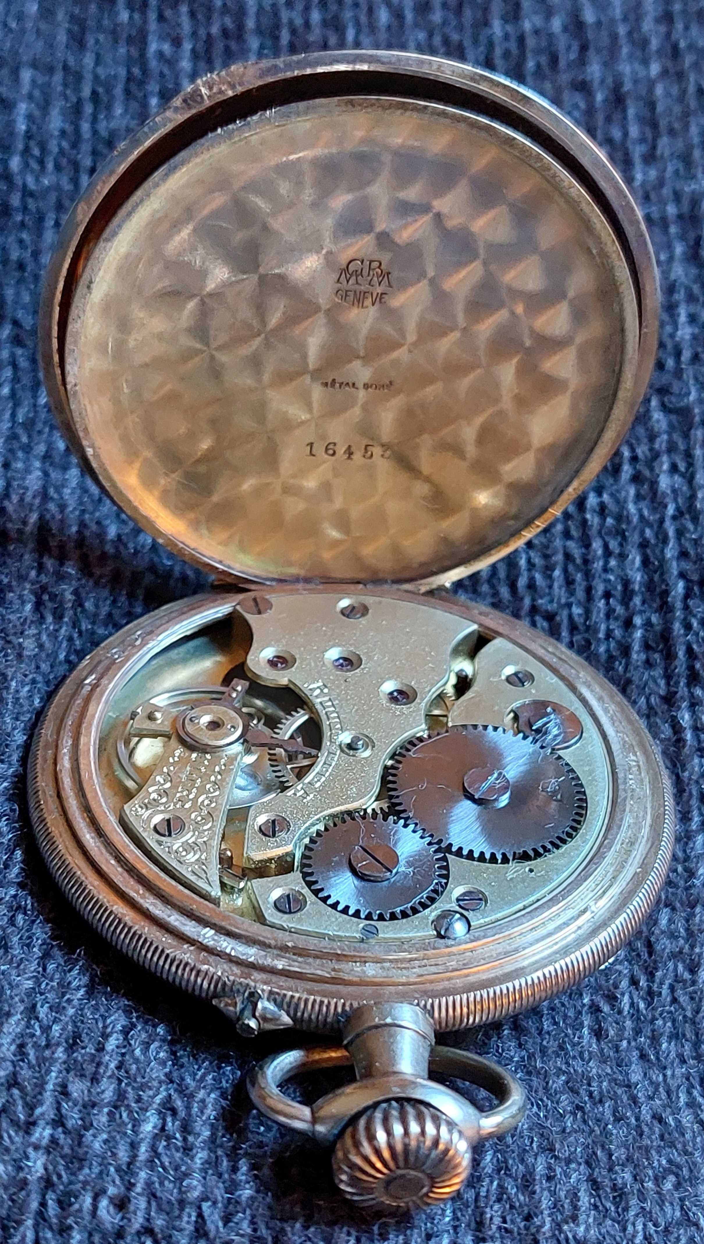 Relógio de bolso Plaqué Or MGBM Geneve Suisse 1920