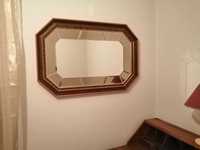 Espelho biselado com dois tons e moldura em madeira
