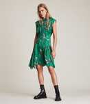Allsaints платье из смесового шелка fleur amare