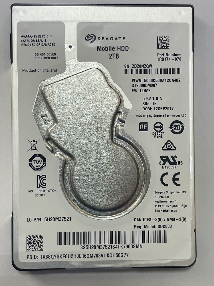 Seagate mobile HDD 2 TB (st2000lm007)
