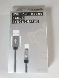 NOWY Kabel USB - Micro silver Monkey
