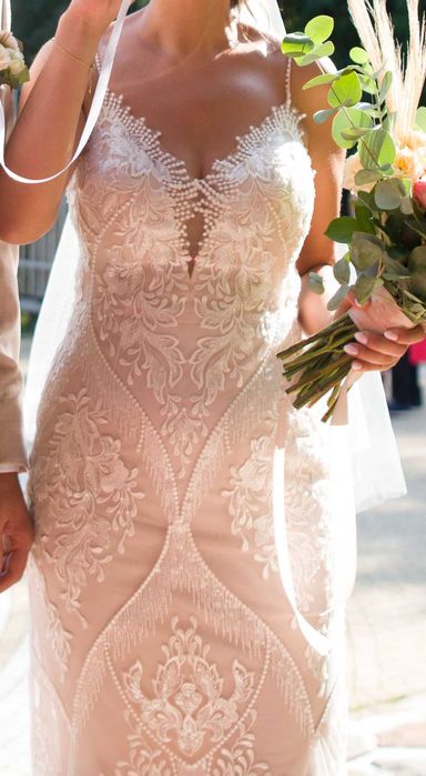 suknia sukienka ślubna boho s Chic Nostalgia Roza Rosa Madonna koronka