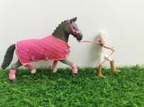 Ręcznie robiony: kantar, derka, owijki dla koni schleich/collecta.