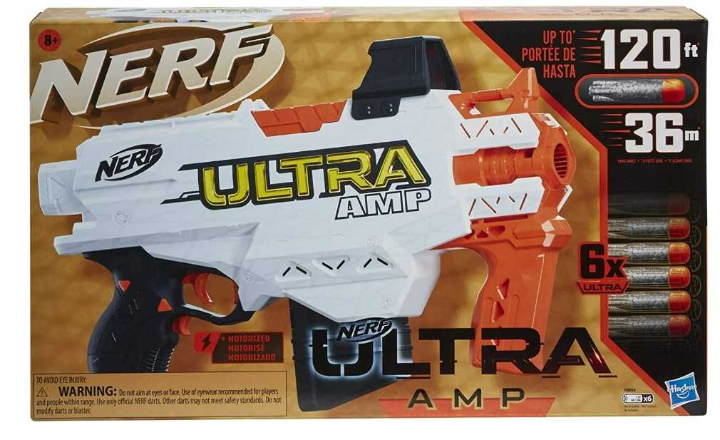 Моторизований бластер NERF Ultra Amp, затискач із 6 дротиками нерф