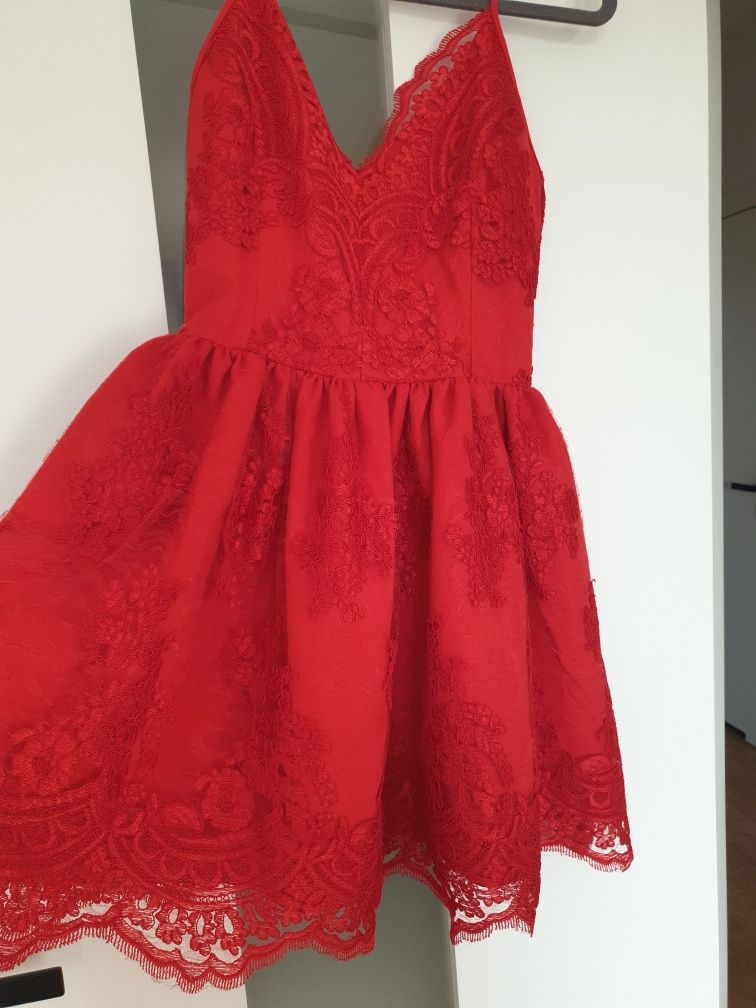 Sukienka mini czerwona PIANO 36