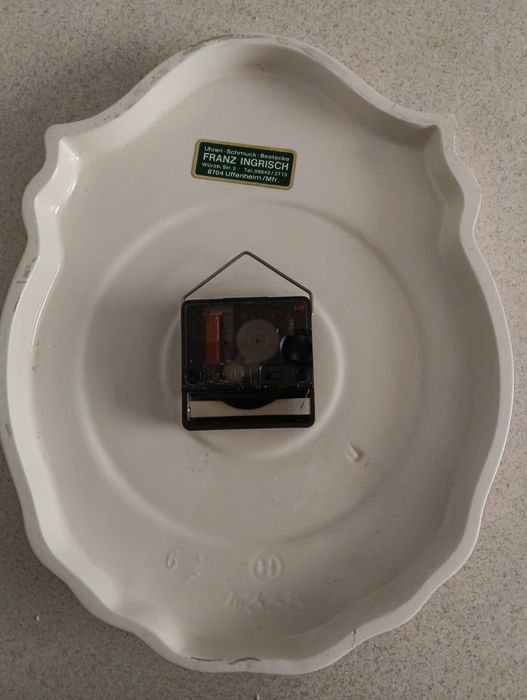 Ceramiczny zegar kuchenny Eloma – ręcznie malowany, vintage, Niemcy