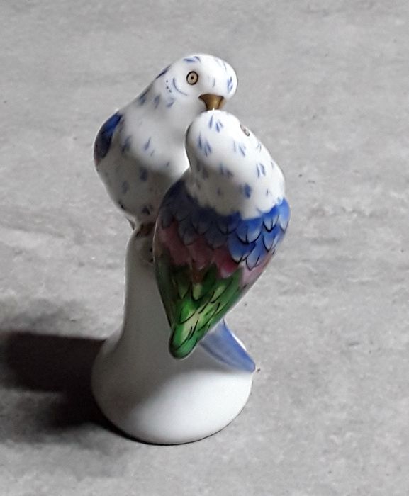 Escultura miniatura de par de periquitos da Vista Alegre - Calypso