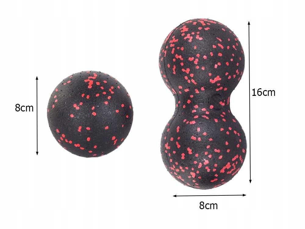 Piłka do MASAŻU DUOBALL Podwójna WAŁEK ROLLER do Ćwiczeń + Piłka SOLO