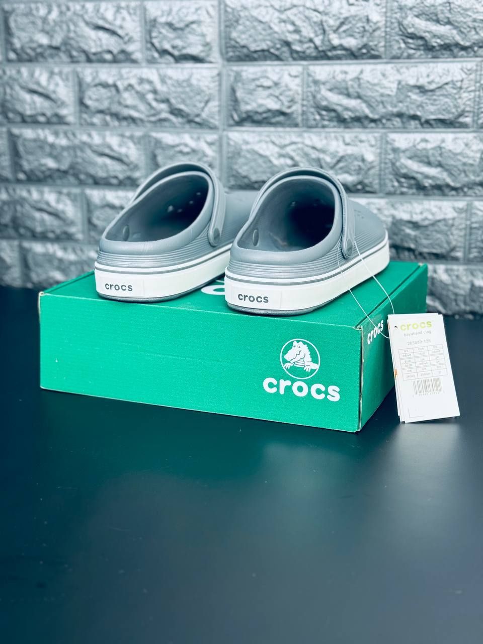 МУЖСКИЕ кроксы Crocs шлёпанцы Крокс серые 40-45