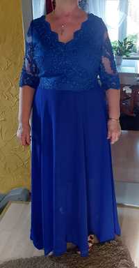 Nowa sukienka, karnawał, wesele, sliczna, koronka, niebieska roz. 46