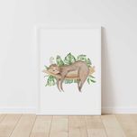 Plakat do pokoju dziecka 40x50 cm Leniwiec na gałęzi! Zabawny skandi