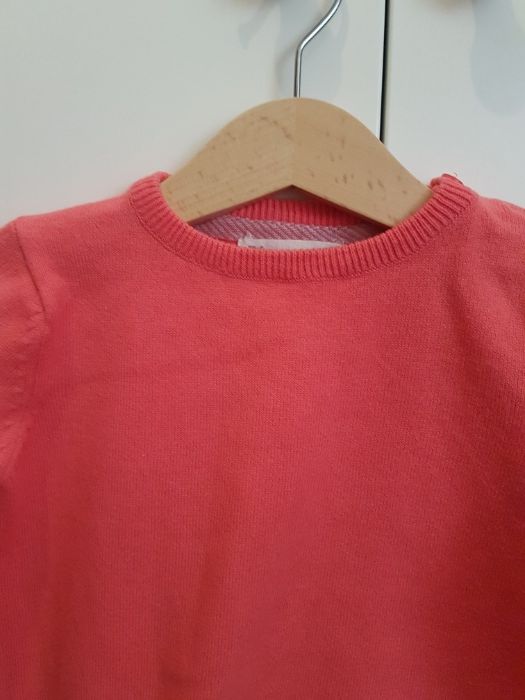 Camisola malha menina (azul e coral)