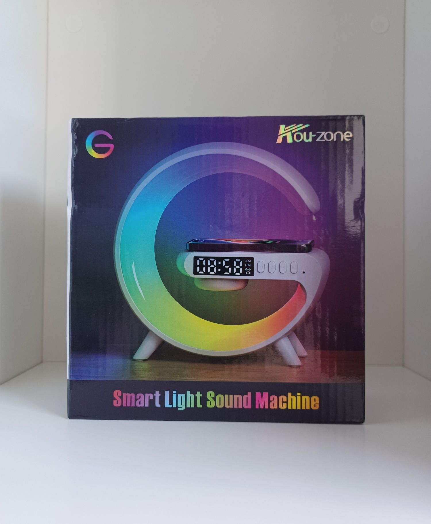 Przenośny Głośnik Bluetooth Zegar Budzik Lampka Nocna RGB Ładowarka