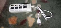 Разветвитель Хаб на 4 порта USB 2.0 с переключателями