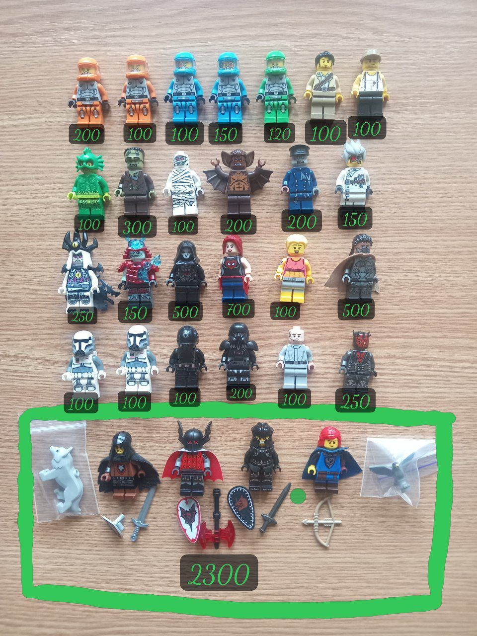 Lego ninjago, star wars, monster fighters.