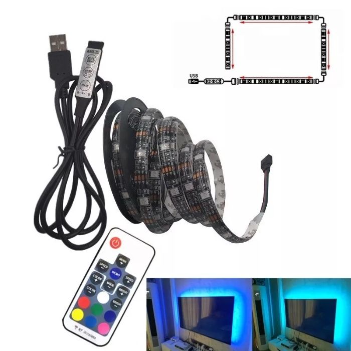 RGB led USB светодиодная подсветка телевизора TV