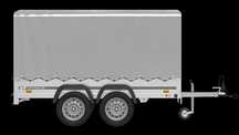 Przyczepka 264x125 UNITRAILER GARDEN 264/2 KIPP ze stelażem i plandeką