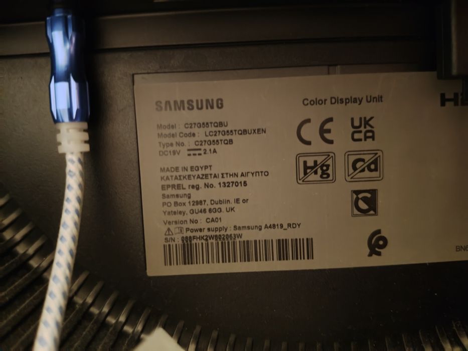 Uszkodzony Monitor gamingowy Samsung odyssey g5